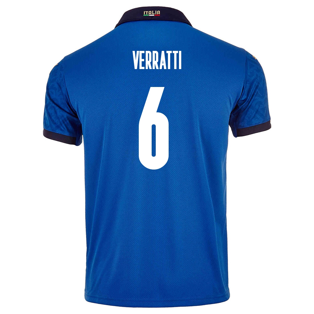 Női Olasz labdarúgó-válogatott Marco Verratti #6 Hazai Kék 2021 Mez Póló Ing