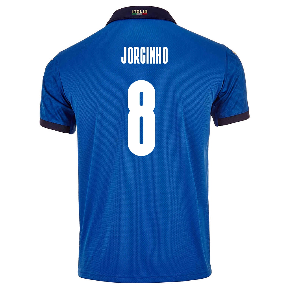 Női Olasz labdarúgó-válogatott Jorginho #8 Hazai Kék 2021 Mez Póló Ing