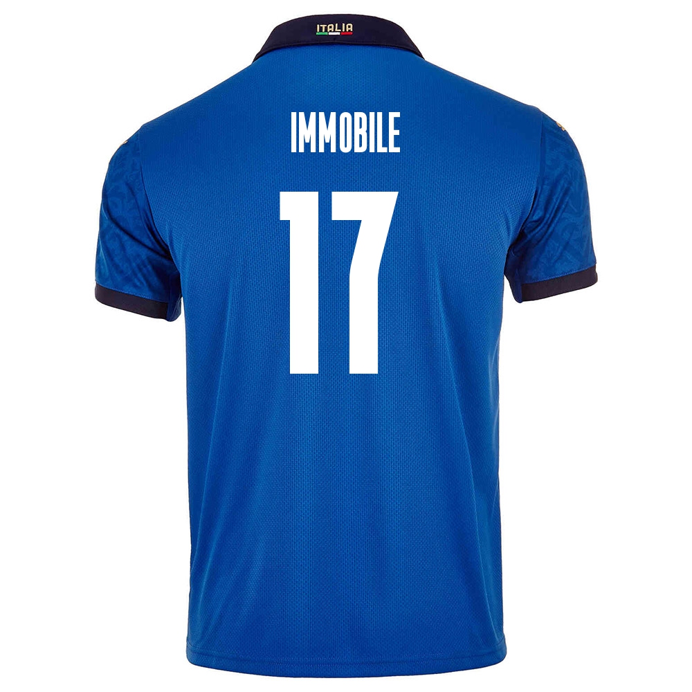 Női Olasz labdarúgó-válogatott Ciro Immobile #17 Hazai Kék 2021 Mez Póló Ing