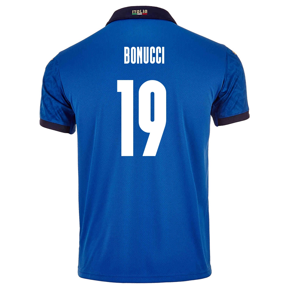 Női Olasz labdarúgó-válogatott Leonardo Bonucci #19 Hazai Kék 2021 Mez Póló Ing
