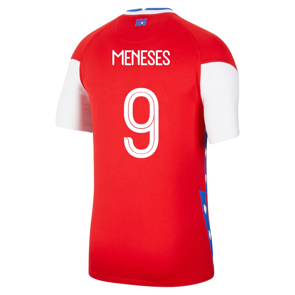 Női Chilei labdarúgó-válogatott Jean Meneses #9 Hazai Piros 2021 Mez Póló Ing