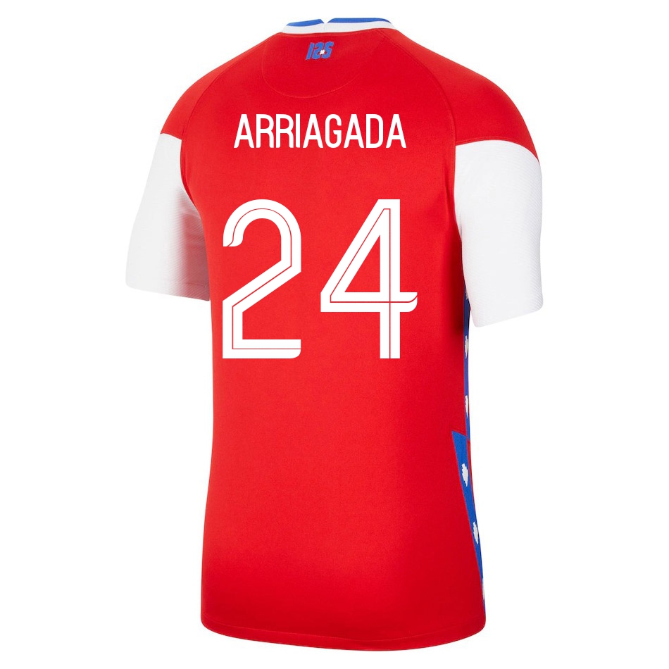 Női Chilei labdarúgó-válogatott Luciano Arriagada #24 Hazai Piros 2021 Mez Póló Ing