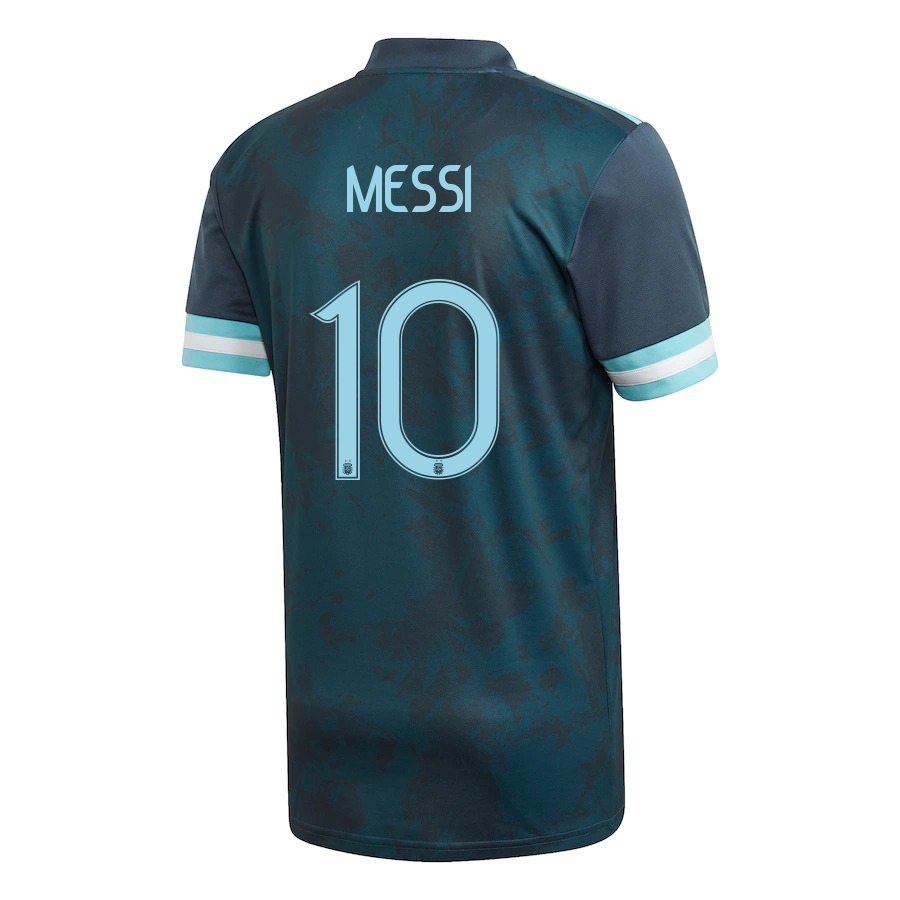 Női Argentin labdarúgó-válogatott Lionel Messi #10 Idegenbeli Sötétkék 2021 Mez Póló Ing