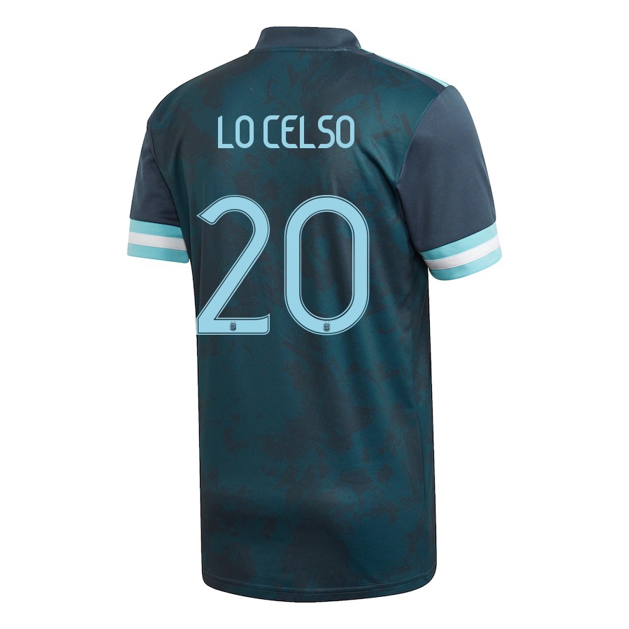 Női Argentin labdarúgó-válogatott Giovani Lo Celso #20 Idegenbeli Sötétkék 2021 Mez Póló Ing