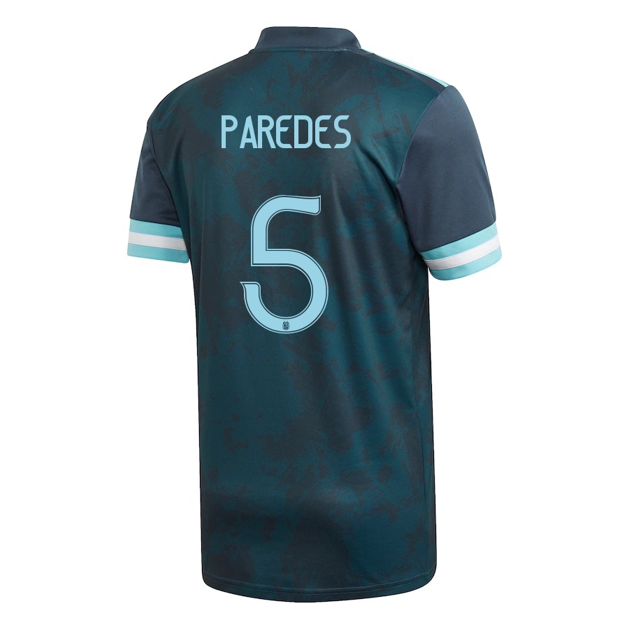 Női Argentin labdarúgó-válogatott Leandro Paredes #5 Idegenbeli Sötétkék 2021 Mez Póló Ing