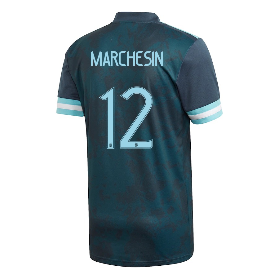 Női Argentin labdarúgó-válogatott Agustin Marchesin #12 Idegenbeli Sötétkék 2021 Mez Póló Ing