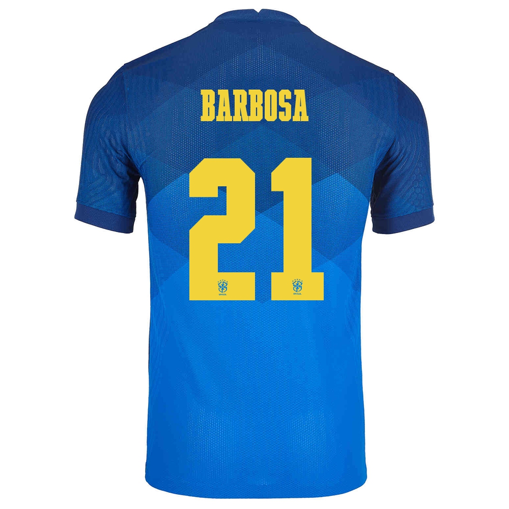 Női Brazil labdarúgó-válogatott Gabriel Barbosa #21 Idegenbeli Kék 2021 Mez Póló Ing