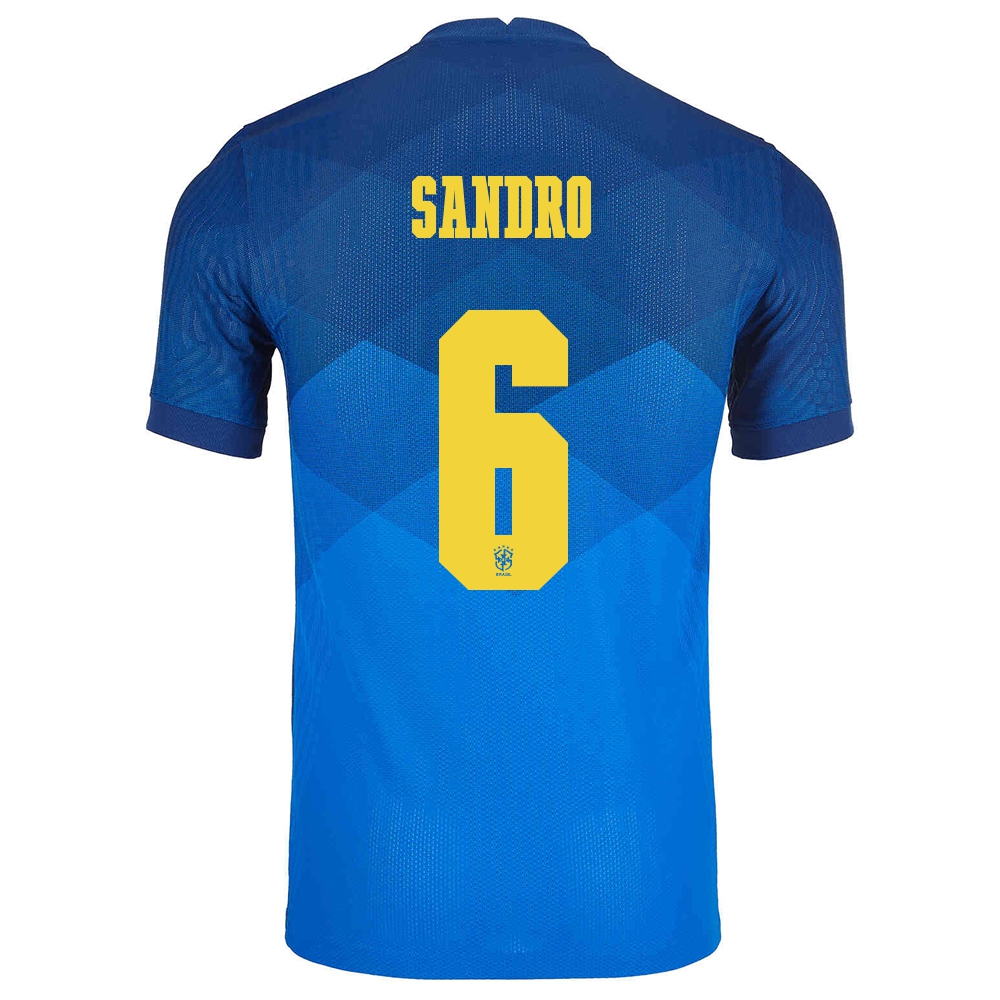 Női Brazil labdarúgó-válogatott Alex Sandro #6 Idegenbeli Kék 2021 Mez Póló Ing