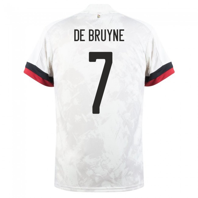 Női Belga labdarúgó-válogatott Kevin De Bruyne #7 Idegenbeli Fehér fekete 2021 Mez Póló Ing