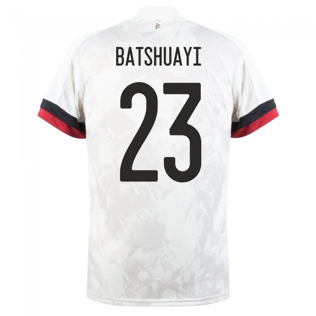 Női Belga labdarúgó-válogatott Michy Batshuayi #23 Idegenbeli Fehér fekete 2021 Mez Póló Ing