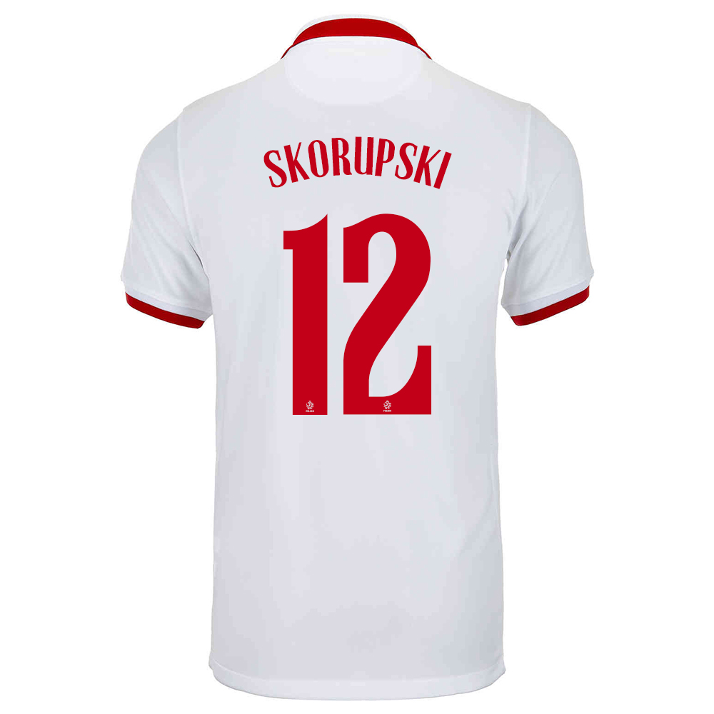 Női Lengyel labdarúgó-válogatott Lukasz Skorupski #12 Idegenbeli Fehér 2021 Mez Póló Ing
