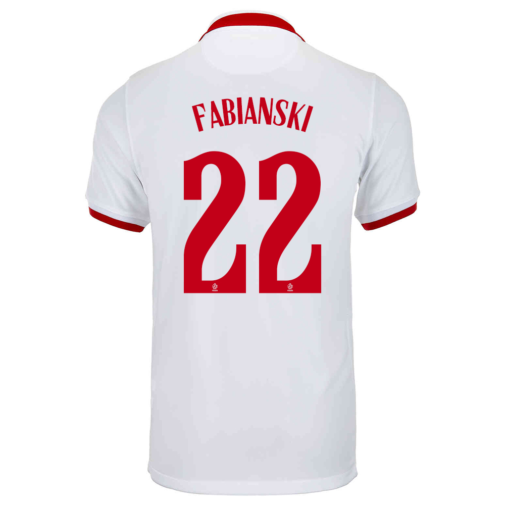 Női Lengyel labdarúgó-válogatott Lukasz Fabianski #22 Idegenbeli Fehér 2021 Mez Póló Ing