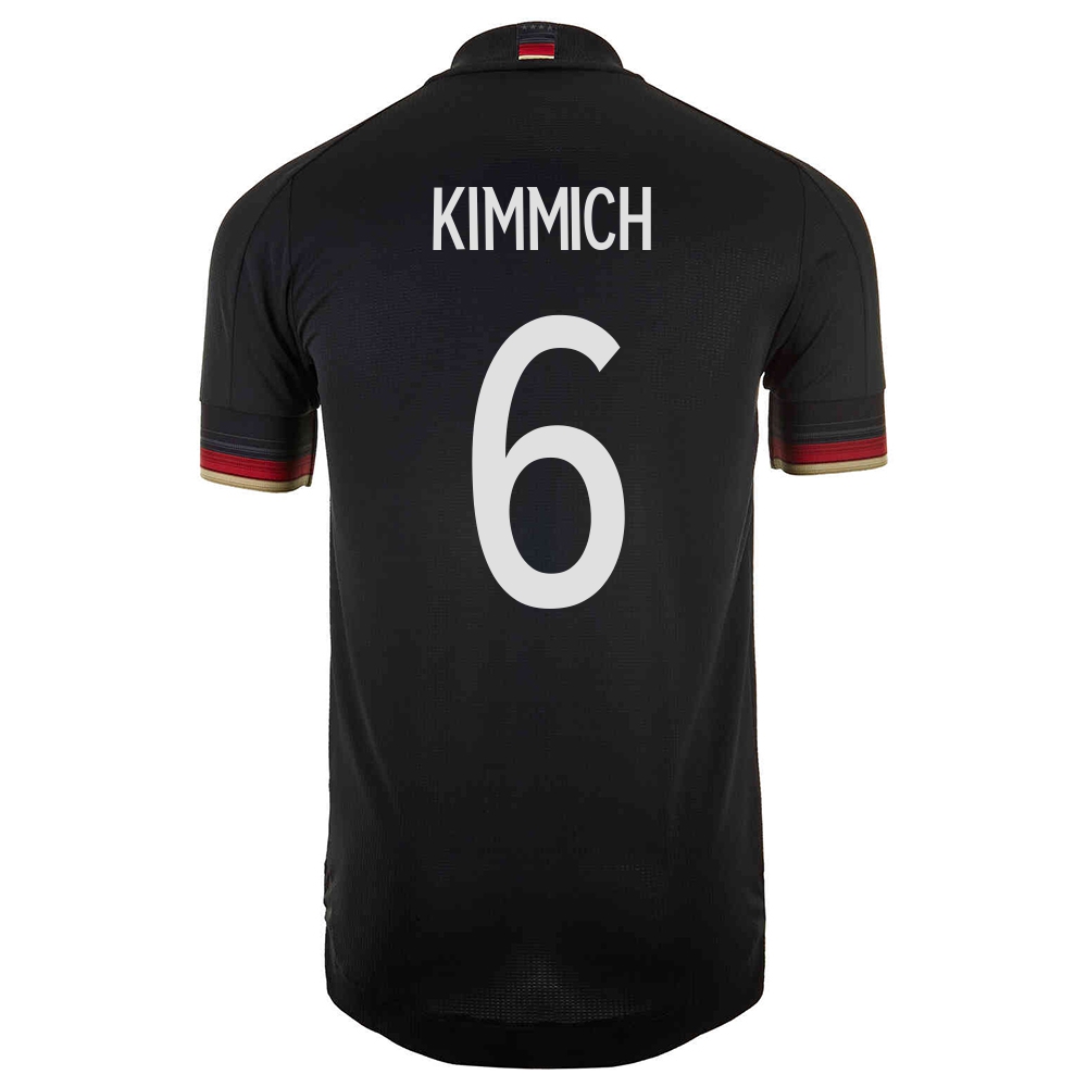 Gyermek Német labdarúgó-válogatott Joshua Kimmich #6 Idegenbeli Fekete 2021 Mez Póló Ing