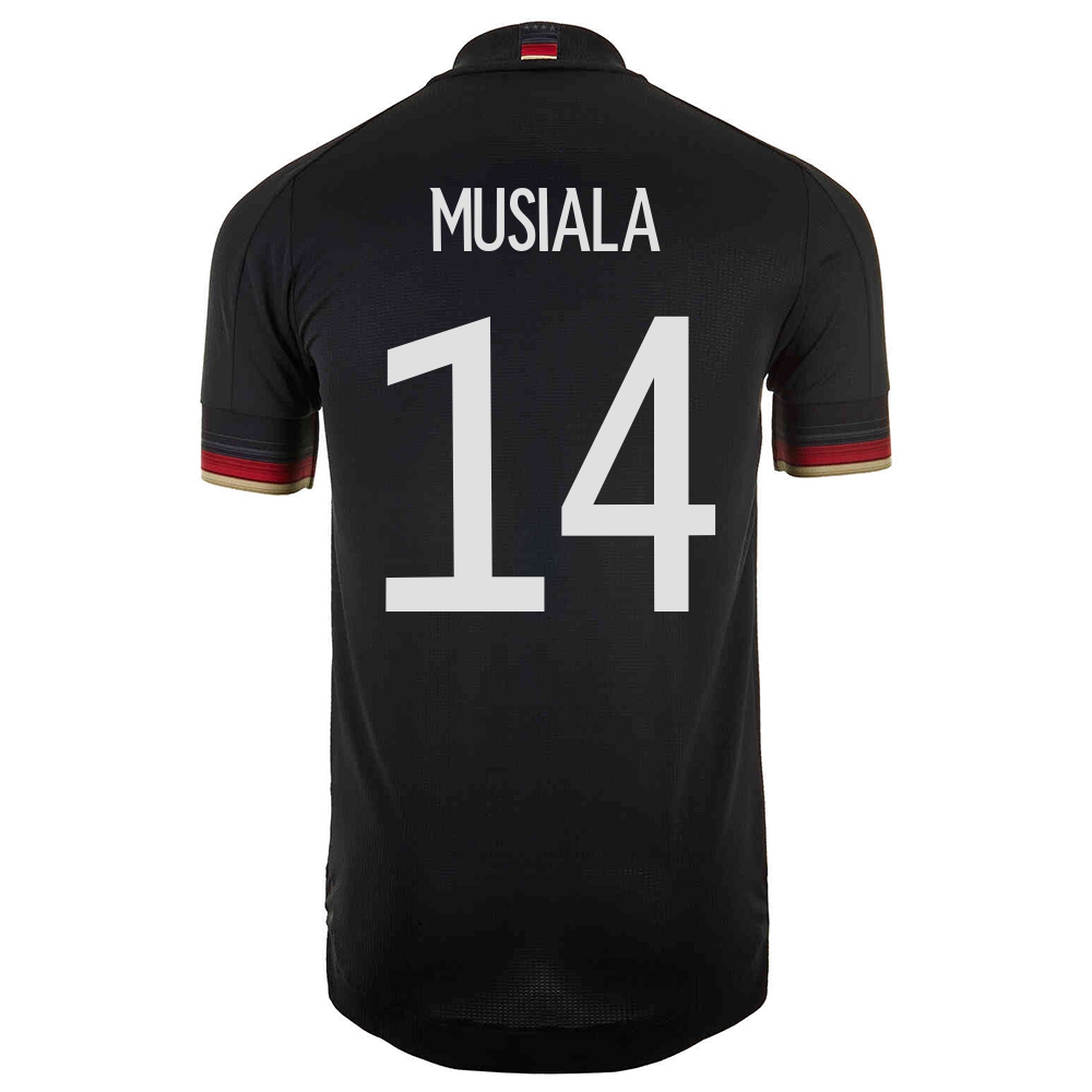 Női Német labdarúgó-válogatott Jamal Musiala #14 Idegenbeli Fekete 2021 Mez Póló Ing