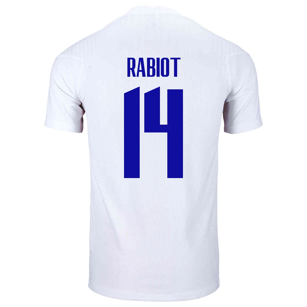 Női Francia labdarúgó-válogatott Adrien Rabiot #14 Idegenbeli Fehér 2021 Mez Póló Ing