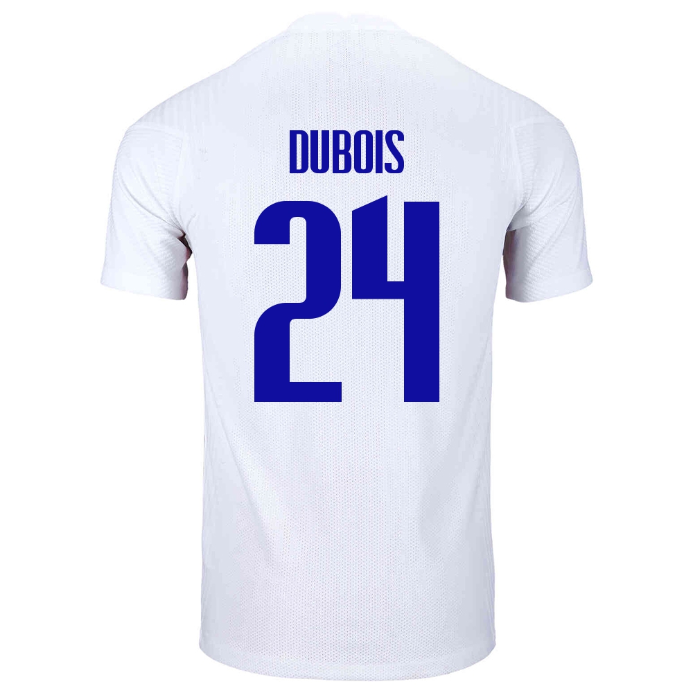 Női Francia labdarúgó-válogatott Leo Dubois #24 Idegenbeli Fehér 2021 Mez Póló Ing