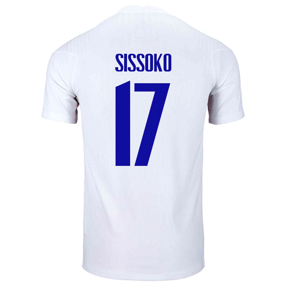 Női Francia labdarúgó-válogatott Moussa Sissoko #17 Idegenbeli Fehér 2021 Mez Póló Ing
