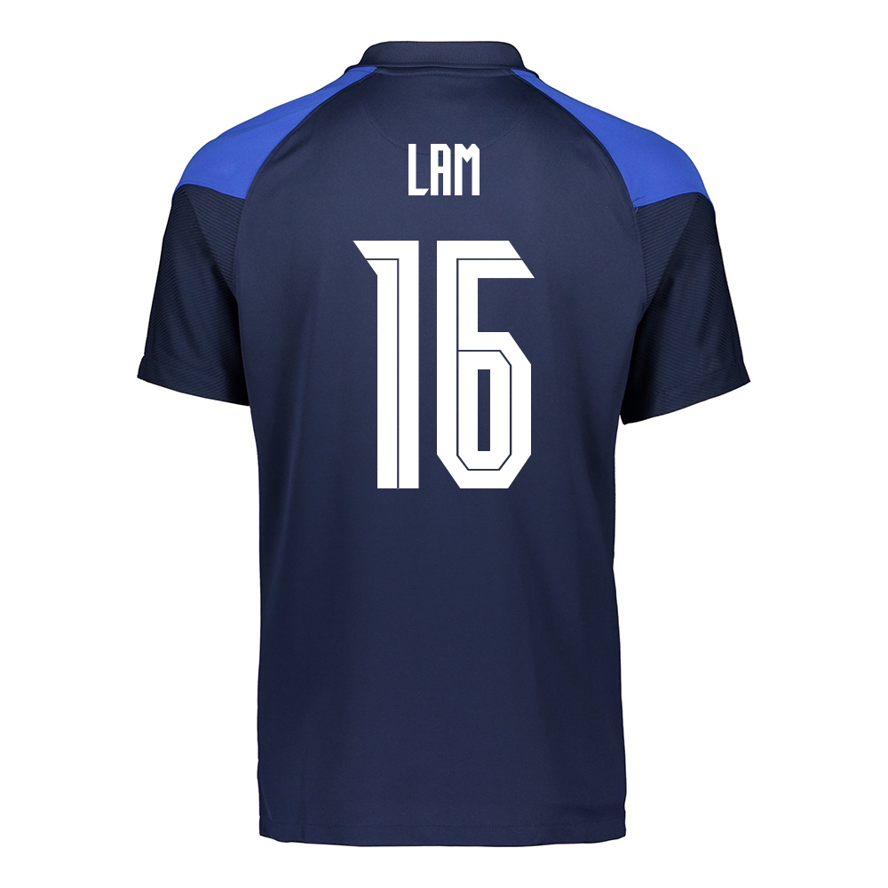 Női Finn labdarúgó-válogatott Thomas Lam #16 Idegenbeli Sötétkék 2021 Mez Póló Ing