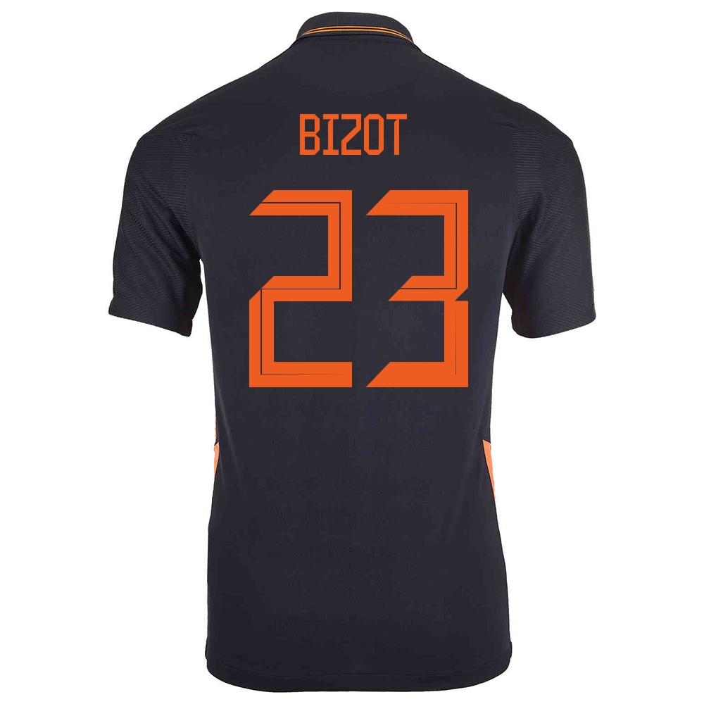 Női Holland labdarúgó-válogatott Marco Bizot #23 Idegenbeli Fekete 2021 Mez Póló Ing