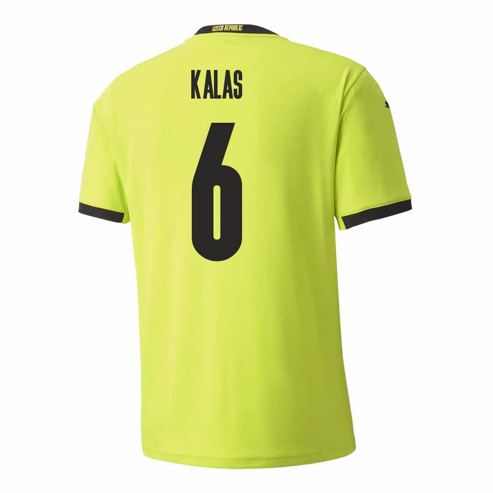 Női Cseh labdarúgó-válogatott Tomas Kalas #6 Idegenbeli Világos zöld 2021 Mez Póló Ing