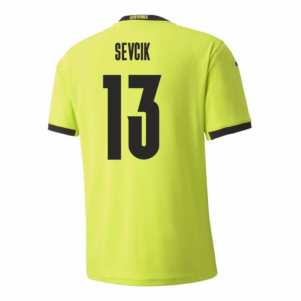 Női Cseh labdarúgó-válogatott Petr Sevcik #13 Idegenbeli Világos zöld 2021 Mez Póló Ing