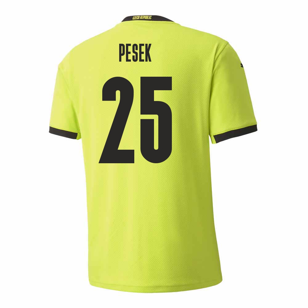 Női Cseh labdarúgó-válogatott Jakub Pesek #25 Idegenbeli Világos zöld 2021 Mez Póló Ing