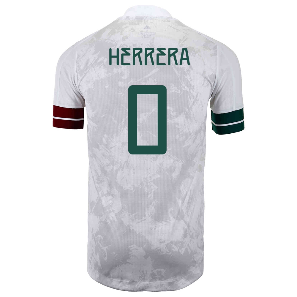 Női Mexikói labdarúgó-válogatott Hector Herrera #0 Idegenbeli Fehér fekete 2021 Mez Póló Ing