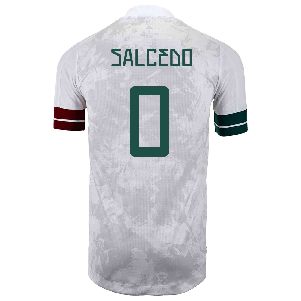 Női Mexikói labdarúgó-válogatott Carlos Salcedo #0 Idegenbeli Fehér fekete 2021 Mez Póló Ing