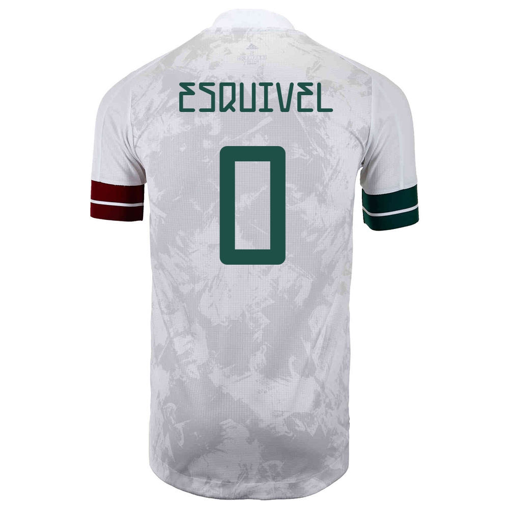 Női Mexikói labdarúgó-válogatott Jose Esquivel #0 Idegenbeli Fehér fekete 2021 Mez Póló Ing