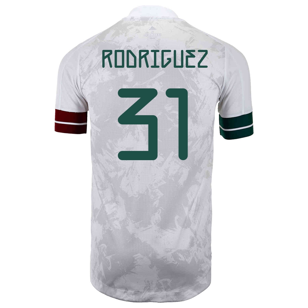 Női Mexikói labdarúgó-válogatott Osvaldo Rodriguez #31 Idegenbeli Fehér fekete 2021 Mez Póló Ing