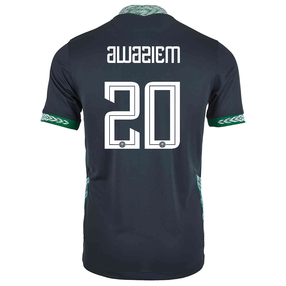 Női Nigériai labdarúgó-válogatott Chidozie Awaziem #20 Idegenbeli Fekete 2021 Mez Póló Ing