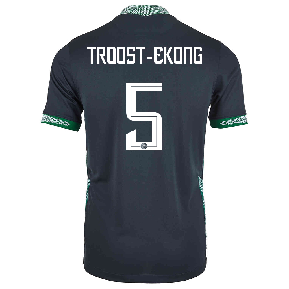 Női Nigériai labdarúgó-válogatott William Troost-Ekong #5 Idegenbeli Fekete 2021 Mez Póló Ing