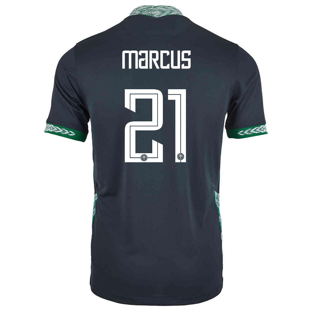 Női Nigériai labdarúgó-válogatott Abraham Marcus #21 Idegenbeli Fekete 2021 Mez Póló Ing