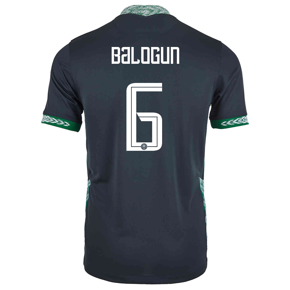 Női Nigériai labdarúgó-válogatott Leon Balogun #6 Idegenbeli Fekete 2021 Mez Póló Ing
