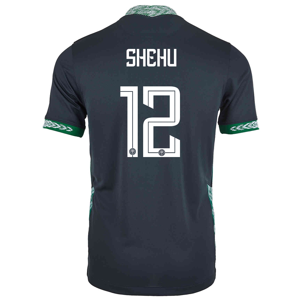 Női Nigériai labdarúgó-válogatott Abdullahi Shehu #12 Idegenbeli Fekete 2021 Mez Póló Ing