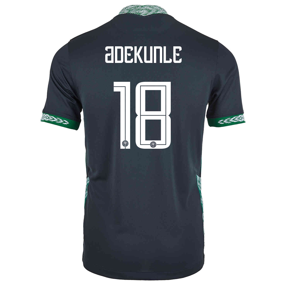 Női Nigériai labdarúgó-válogatott Adeleke Adekunle #18 Idegenbeli Fekete 2021 Mez Póló Ing