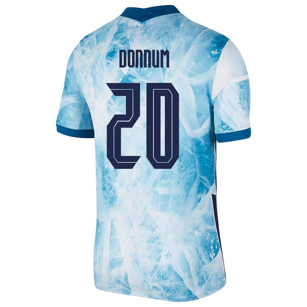 Férfi Norvég labdarúgó-válogatott Aron Donnum #20 Idegenbeli Világoskék 2021 Mez Póló Ing