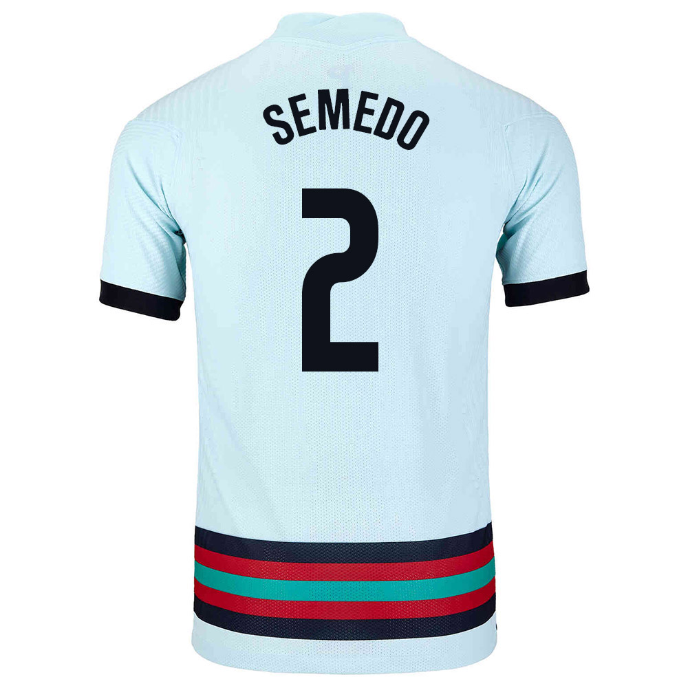 Férfi Portugál labdarúgó-válogatott Nelson Semedo #2 Idegenbeli Világoskék 2021 Mez Póló Ing
