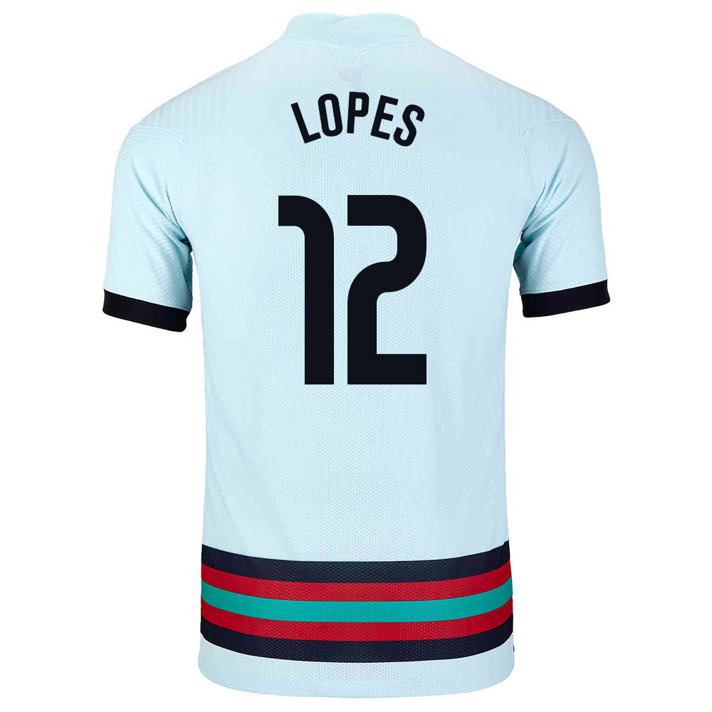 Női Portugál labdarúgó-válogatott Anthony Lopes #12 Idegenbeli Világoskék 2021 Mez Póló Ing