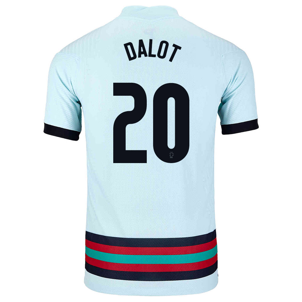 Női Portugál labdarúgó-válogatott Diogo Dalot #20 Idegenbeli Világoskék 2021 Mez Póló Ing