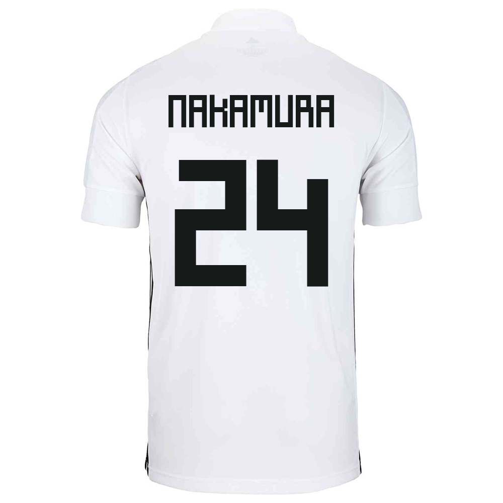 Férfi Japán labdarúgó-válogatott Kosuke Nakamura #24 Idegenbeli Fehér 2021 Mez Póló Ing