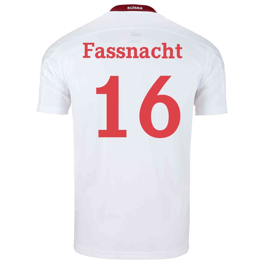 Női Svájci labdarúgó-válogatott Christian Fassnacht #16 Idegenbeli Fehér 2021 Mez Póló Ing