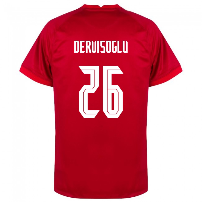 Férfi Török labdarúgó-válogatott Halil Dervisoglu #26 Idegenbeli Piros 2021 Mez Póló Ing