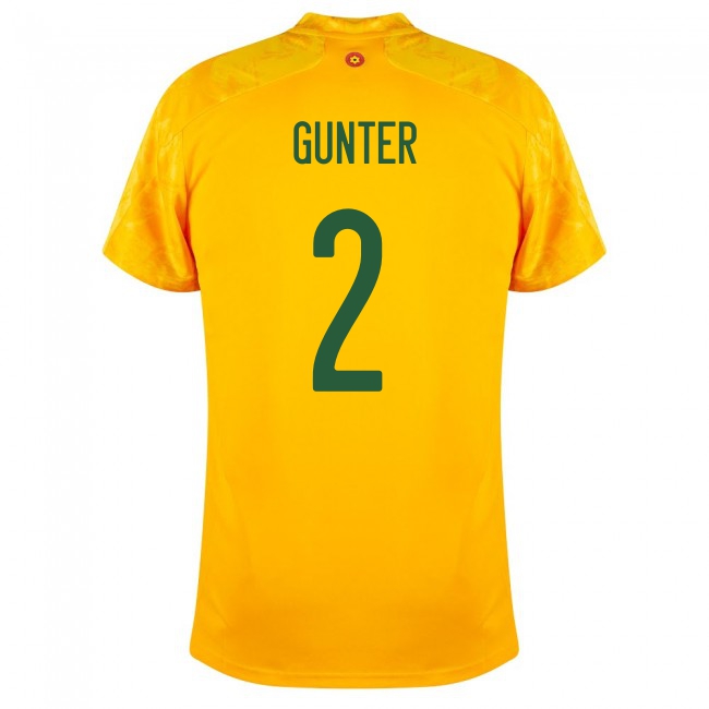 Férfi Walesi labdarúgó-válogatott Chris Gunter #2 Idegenbeli Sárga 2021 Mez Póló Ing