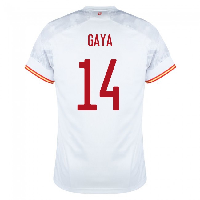 Női Spanyol labdarúgó-válogatott Jose Gaya #14 Idegenbeli Fehér 2021 Mez Póló Ing