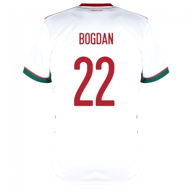 Férfi Magyar labdarúgó-válogatott Adam Bogdan #22 Idegenbeli Fehér 2021 Mez Póló Ing