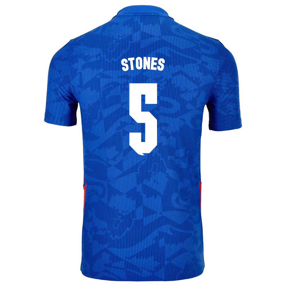 Női Angol labdarúgó-válogatott John Stones #5 Idegenbeli Kék 2021 Mez Póló Ing