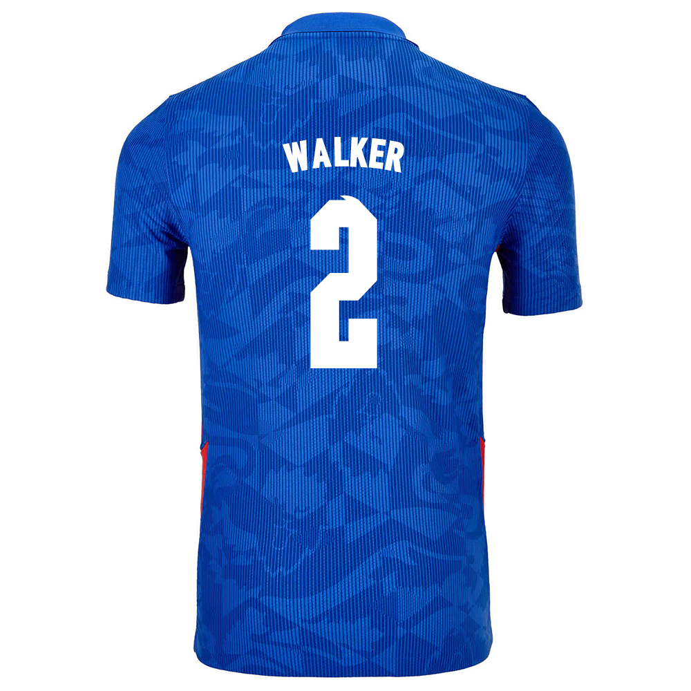 Női Angol labdarúgó-válogatott Kyle Walker #2 Idegenbeli Kék 2021 Mez Póló Ing