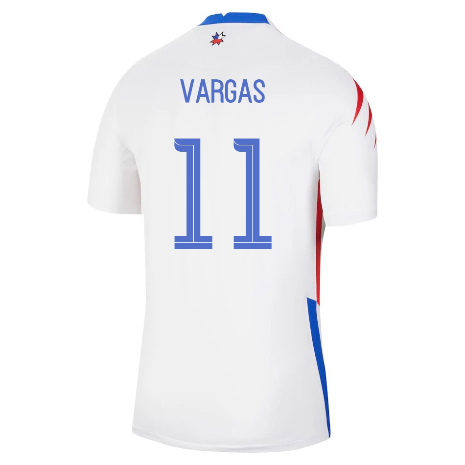 Női Chilei labdarúgó-válogatott Eduardo Vargas #11 Idegenbeli Fehér 2021 Mez Póló Ing