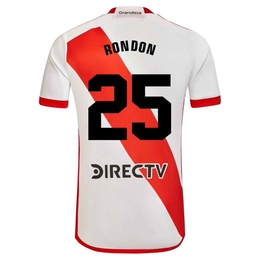 Kandiny Gyermek Salomón Rondón #25 Fehér Piros Hazai Jersey 2023/24 Mez Póló Ing